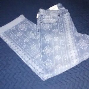 Style & Co. Women's Printed Mid Rise Cuffed Jeans